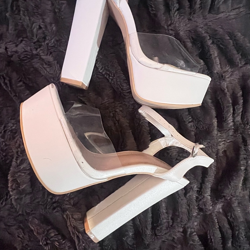 Elegant White Platform Heels